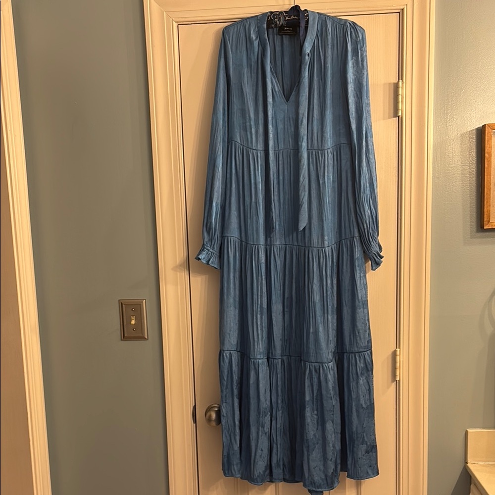 Anthropologie Maeve floral print Blue oversized Maxi Dress